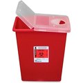 Covidien Biohazard Sharps Container W/Hinged Lid/Rotor, 8 Gal., Red CVDSSHL100980